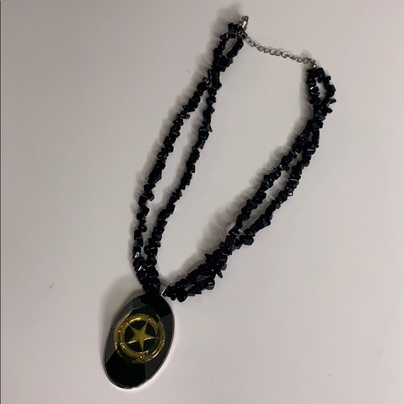 Texas Lone Star pendant Black beaded layer necklace one size adult - Picture 2 of 8